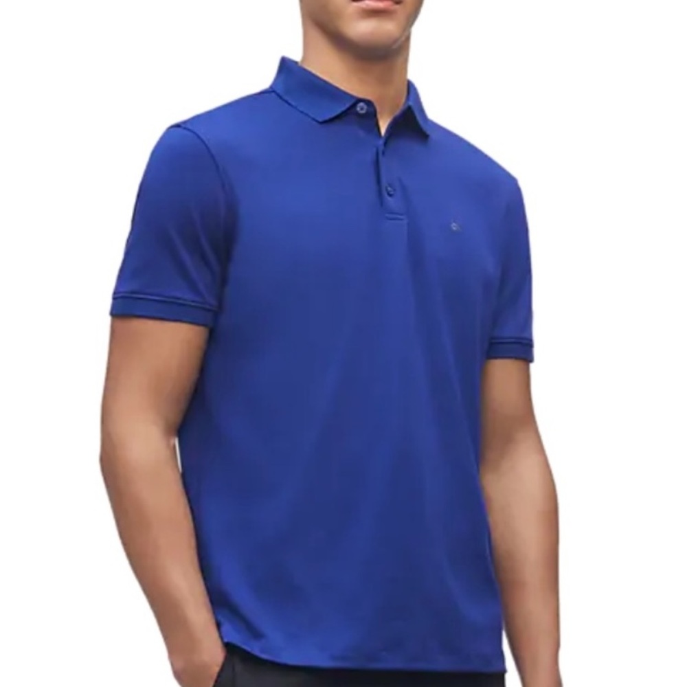 Calvin Klein Men's Liquid Touch Polo Shirt Royal Blue